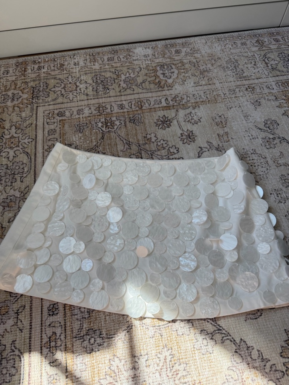 Peppermayo White Iridescent Disc Mini Skirt